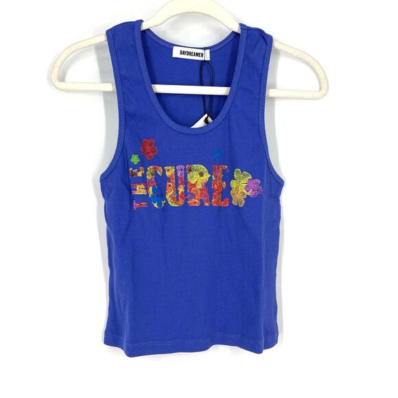 Daydreamer The Cure Flower Of Love Ribbed Tank Large Ultra Violet - Picture 5 of 5